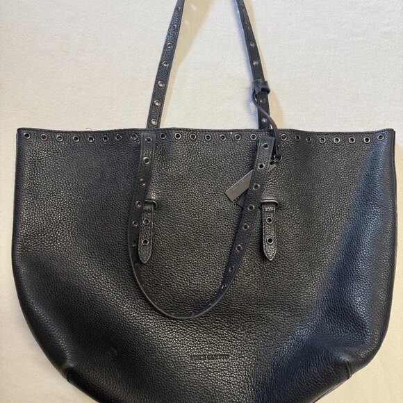 VINCE CAMUTO Areli Noir Stud Trim Leather Tote Bag - Picture 2 of 13